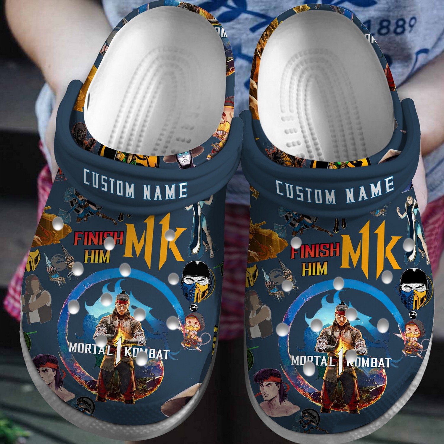 custom name mortal 1 kombat movie finish him mk clogs for kids and adults hdoff