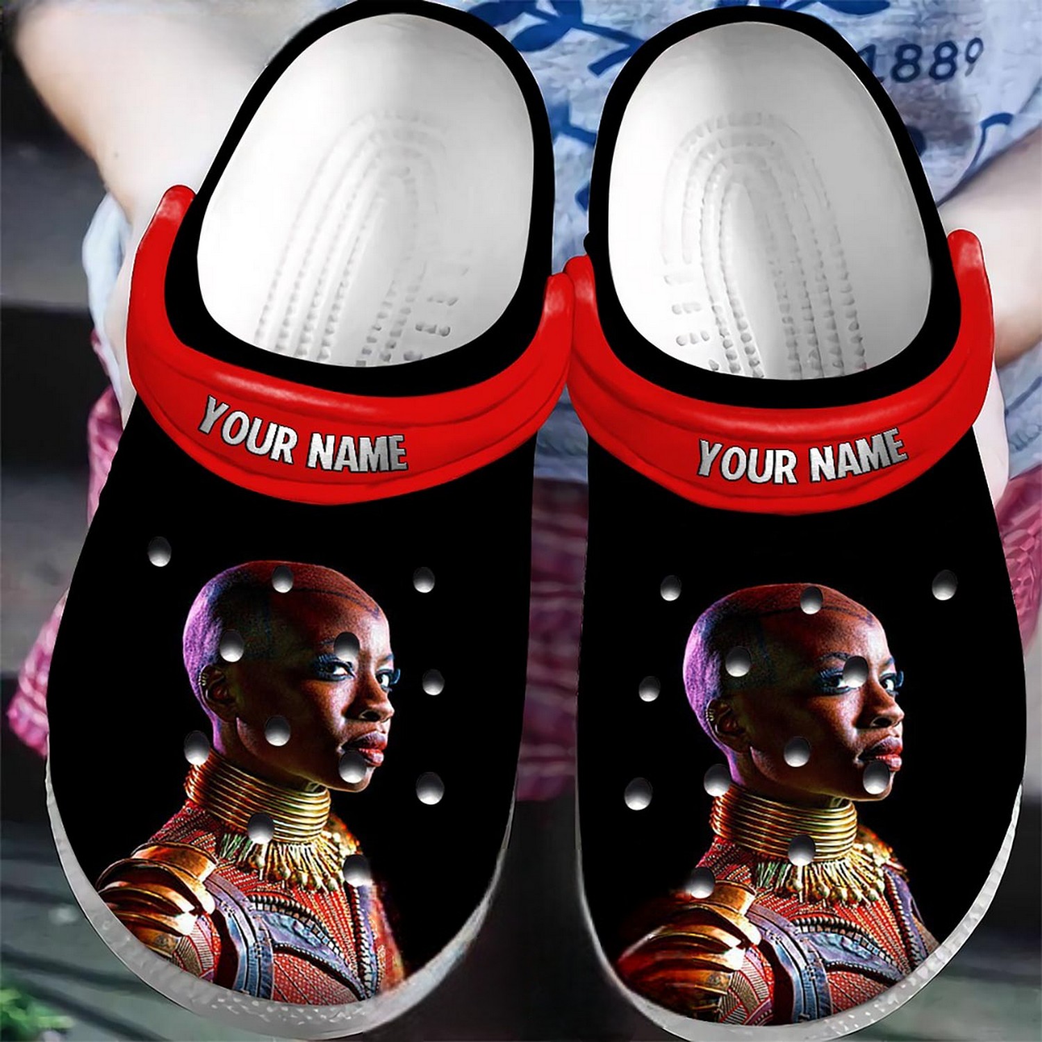 custom name okoye midnight angels black panther black clogs for kids and adults czeoo