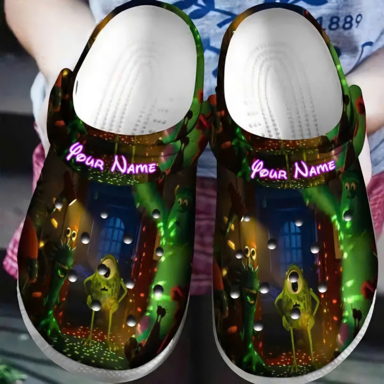 custom name party monsters inc university pixar clogs for kids 26 adults supk7