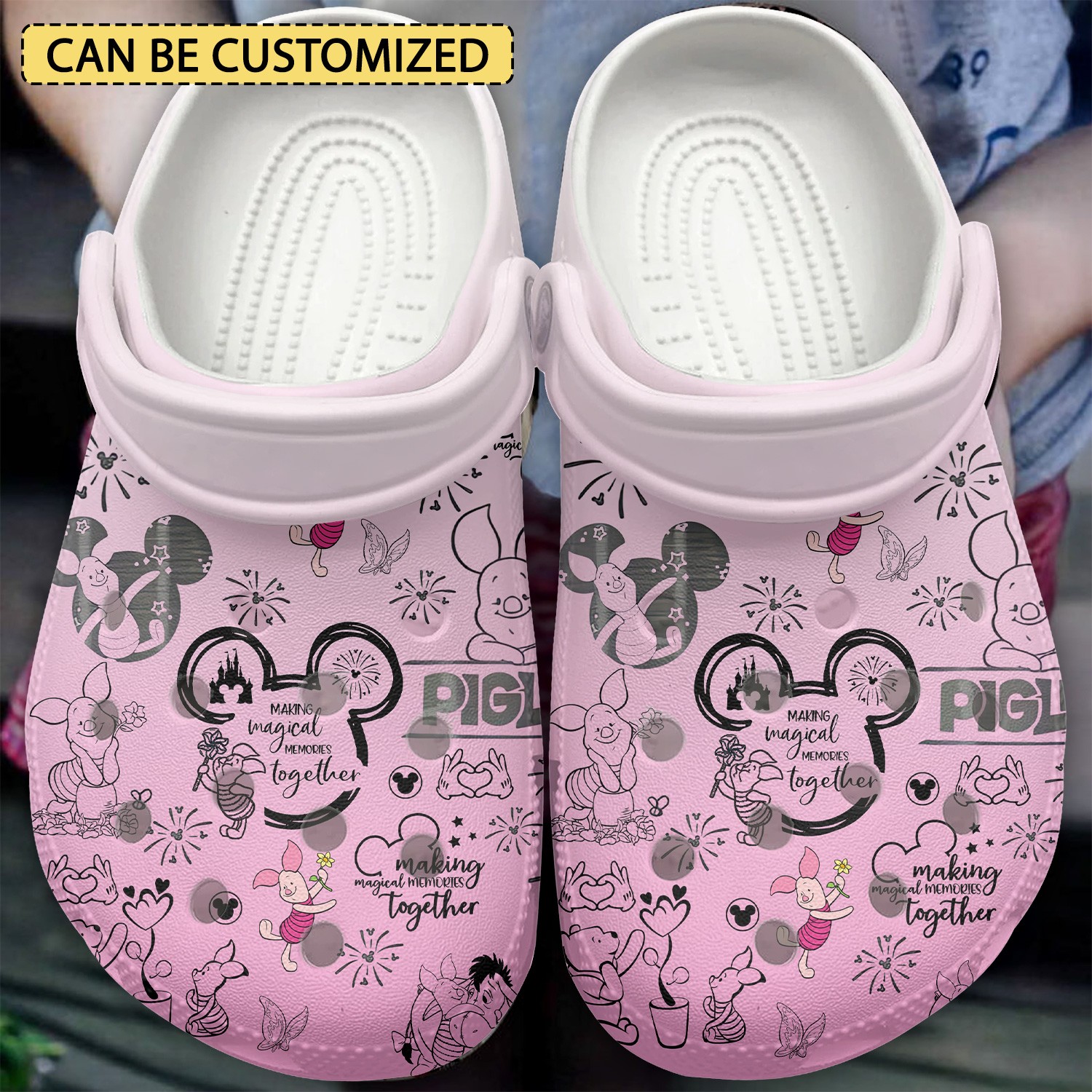 custom name piglet winnie the pooh disney cartoon clogs for kids and adults 0saz9