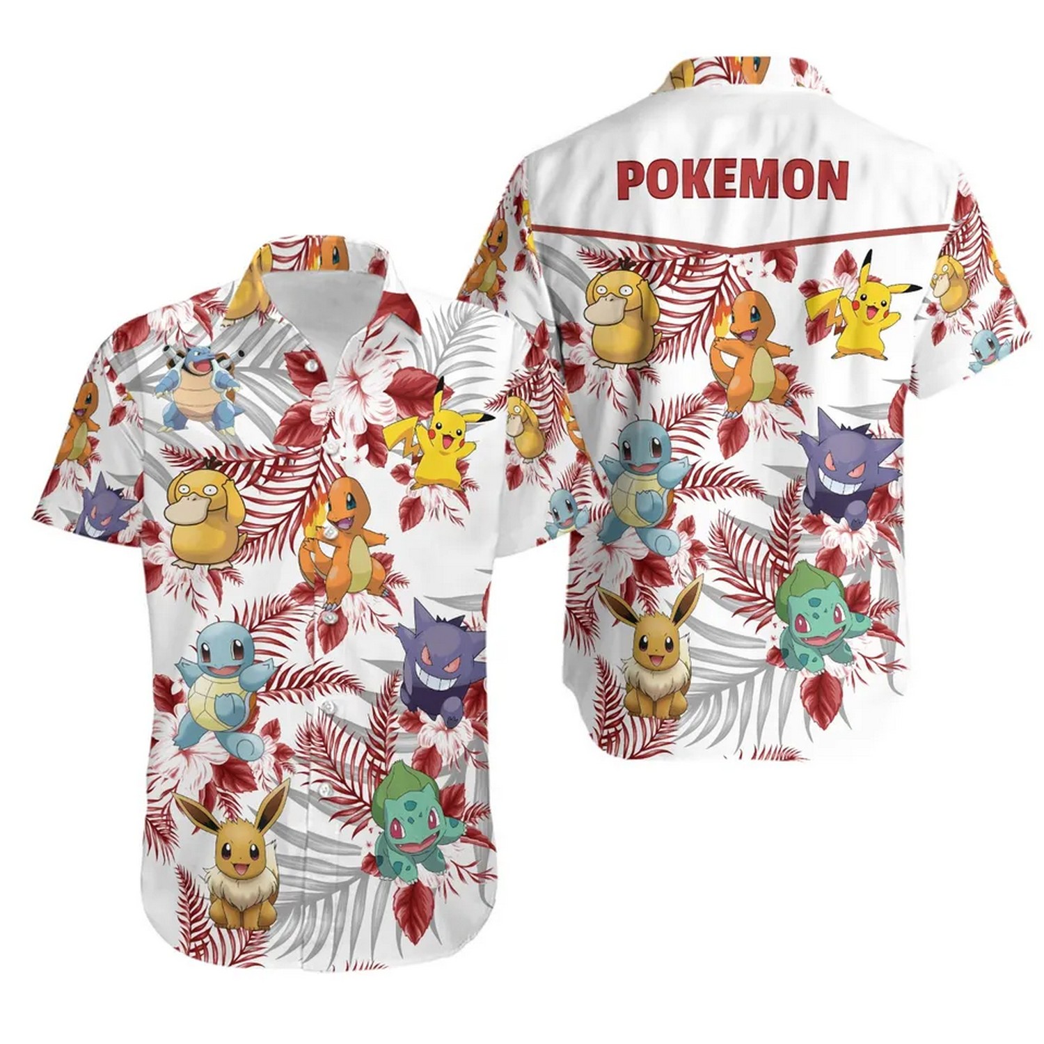 custom name pokemon aloha tropical hawaiian shirt vteef