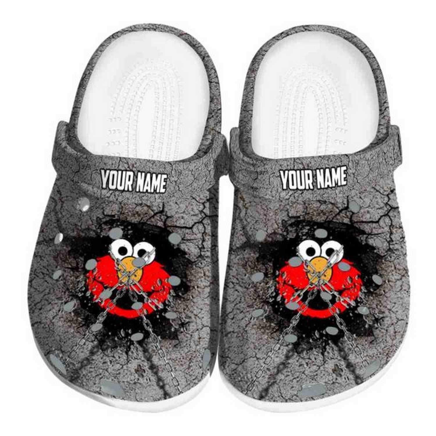 custom name sesame street cracked ground texture clogs for kids and adults pjgjg