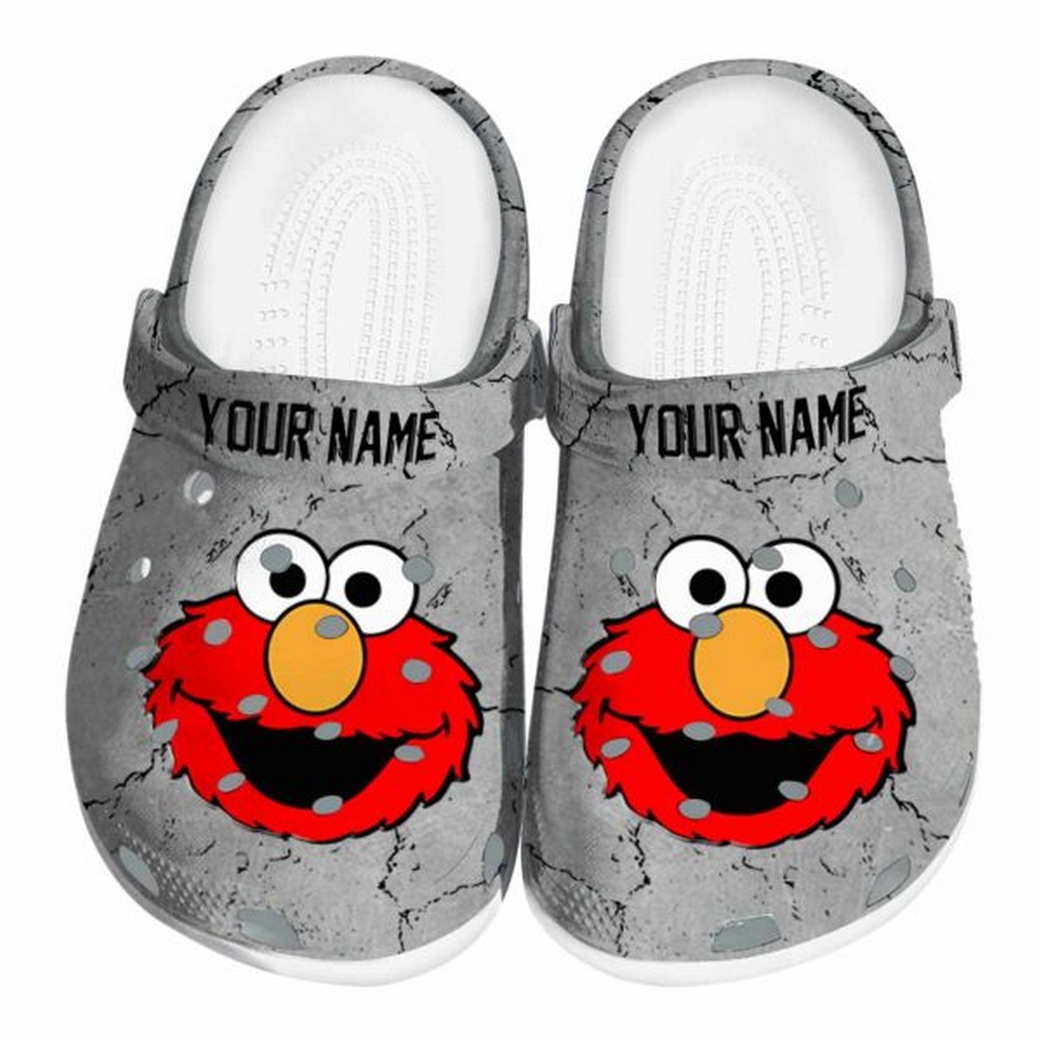 custom name sesame street cracked texture clogs for kids 26 adults tlflx
