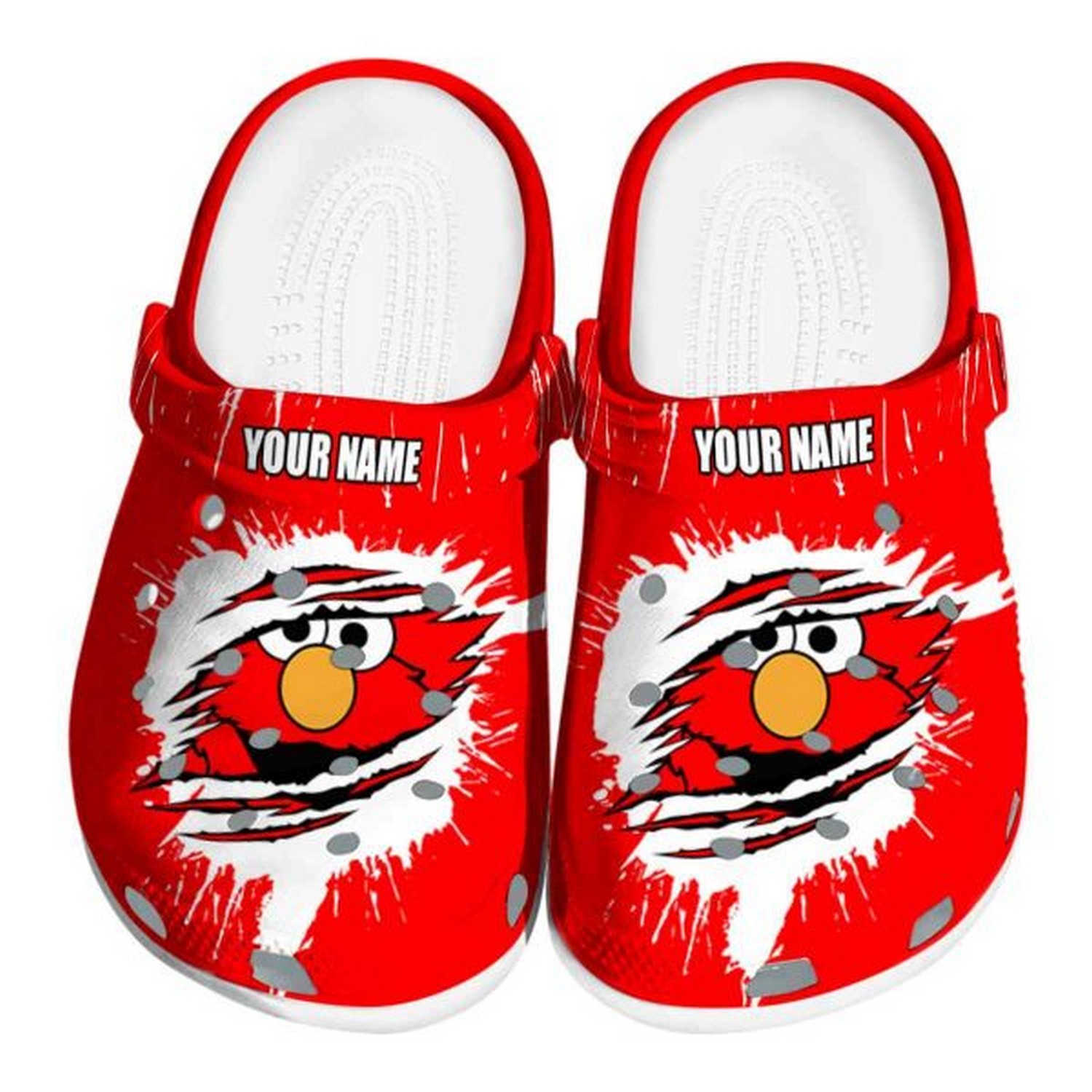 custom name sesame street splash motif background clogs for kids 26 adults o7yqy
