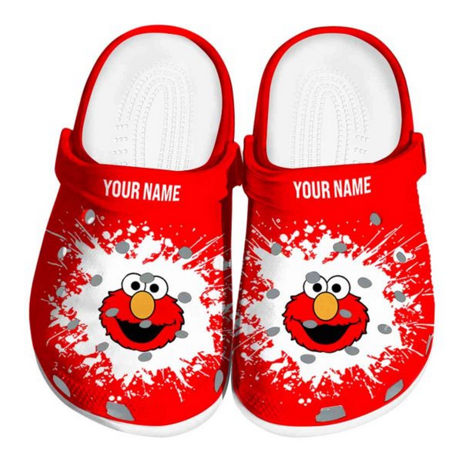 custom name sesame street splatter background clogs for kids and adults qzqix