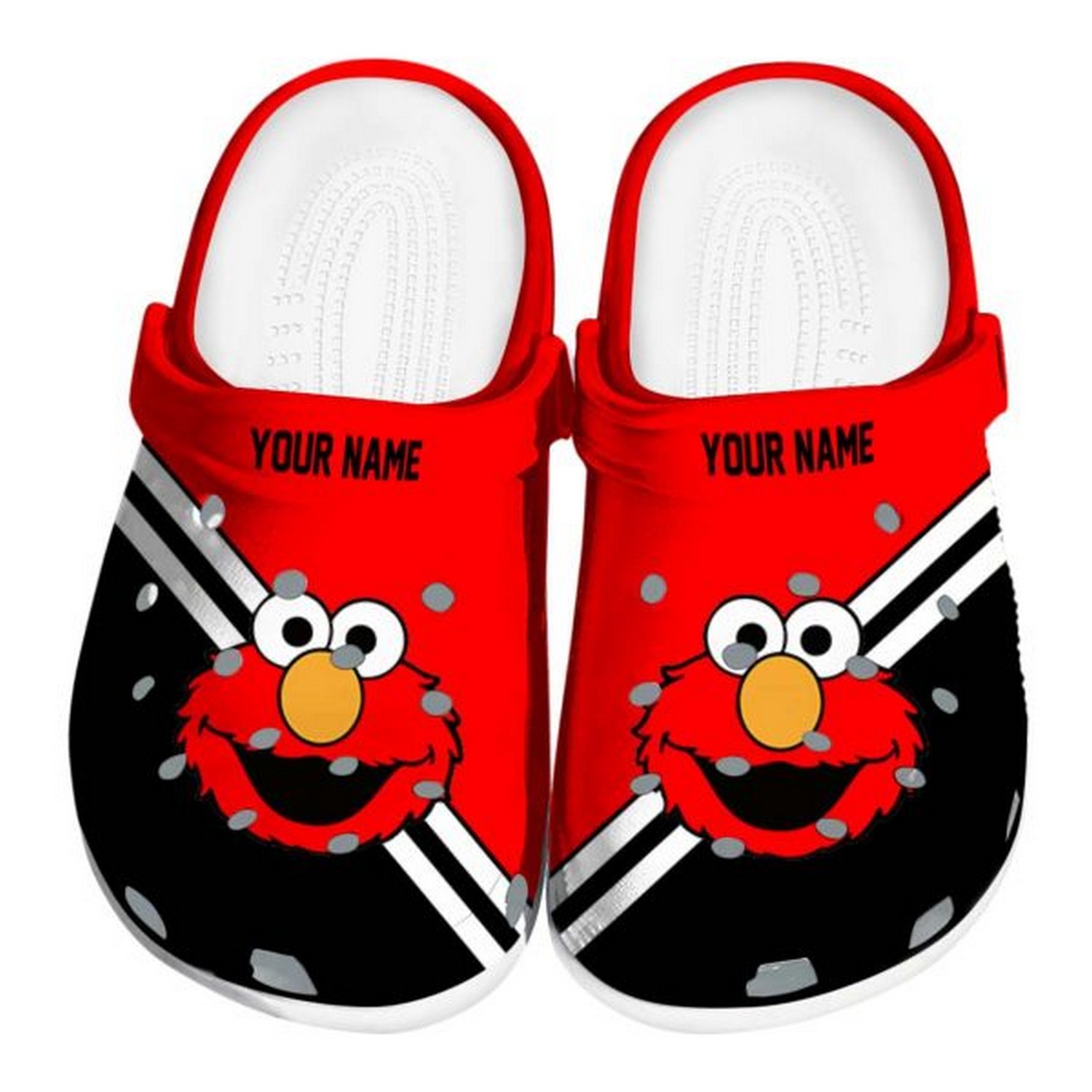 custom name sesame street striped accents clogs for kids 26 adults dmobs