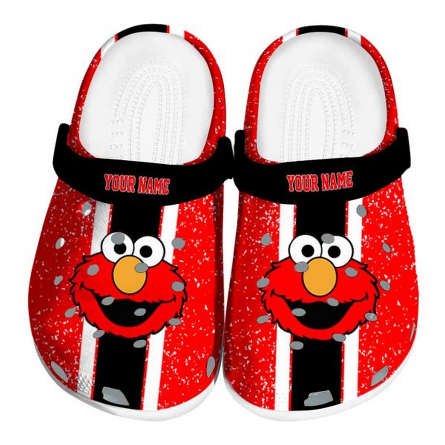 custom name sesame street vertical stripes clogs for kids and adults i80bf