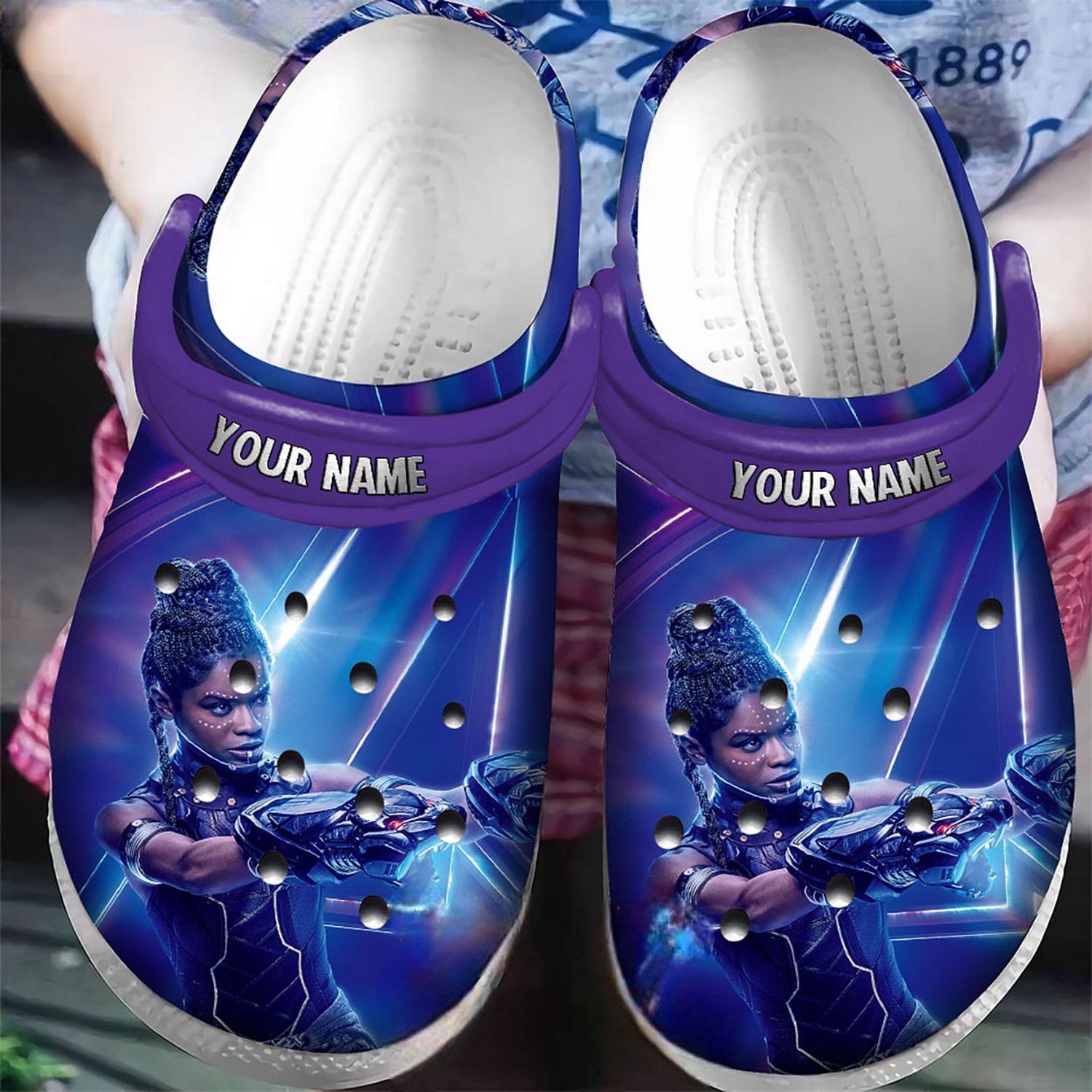 custom name shuri black panther 2 clogs for kids 26 adults avpmx