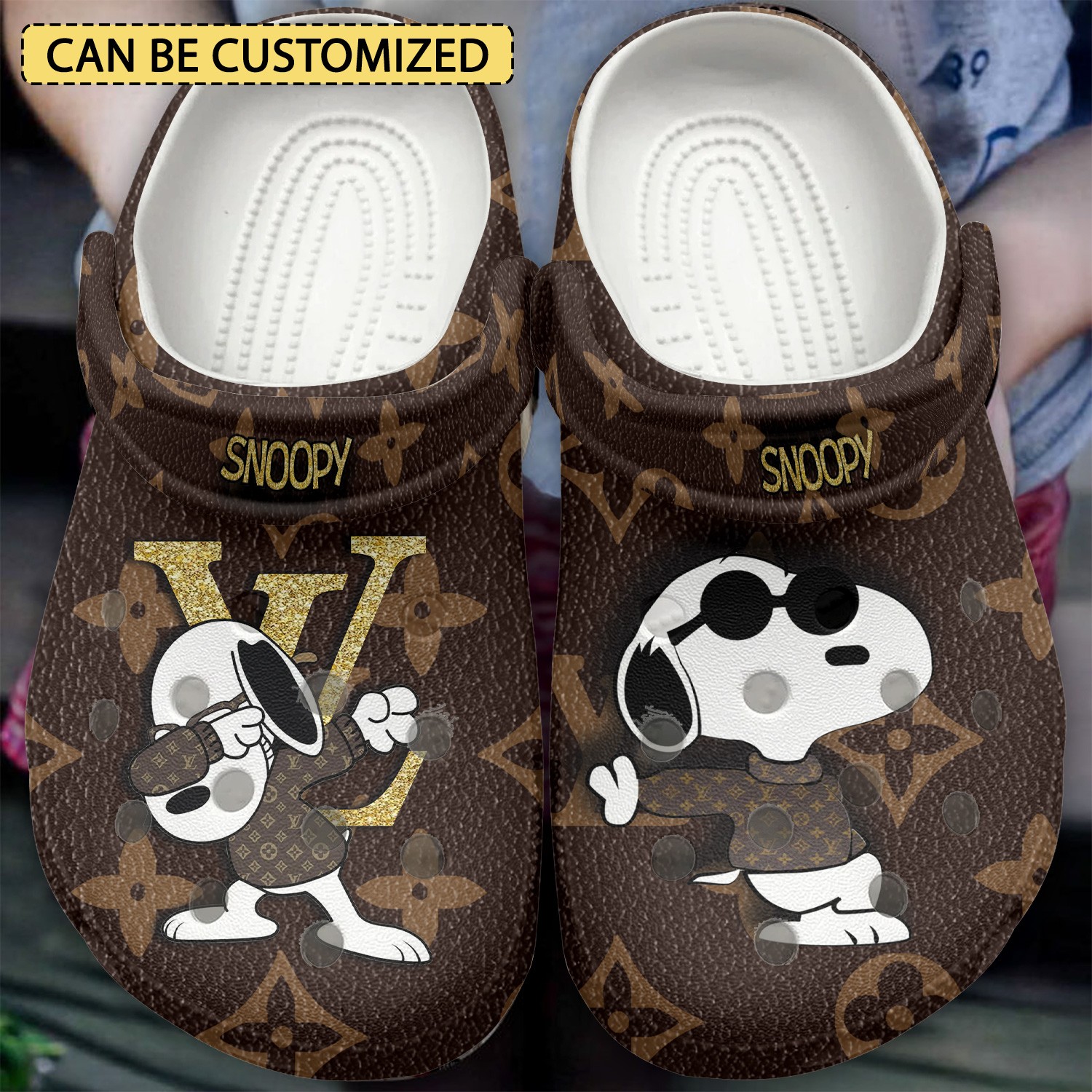 custom name snoopy lv cartoon clogs fast shipping available lp1lr