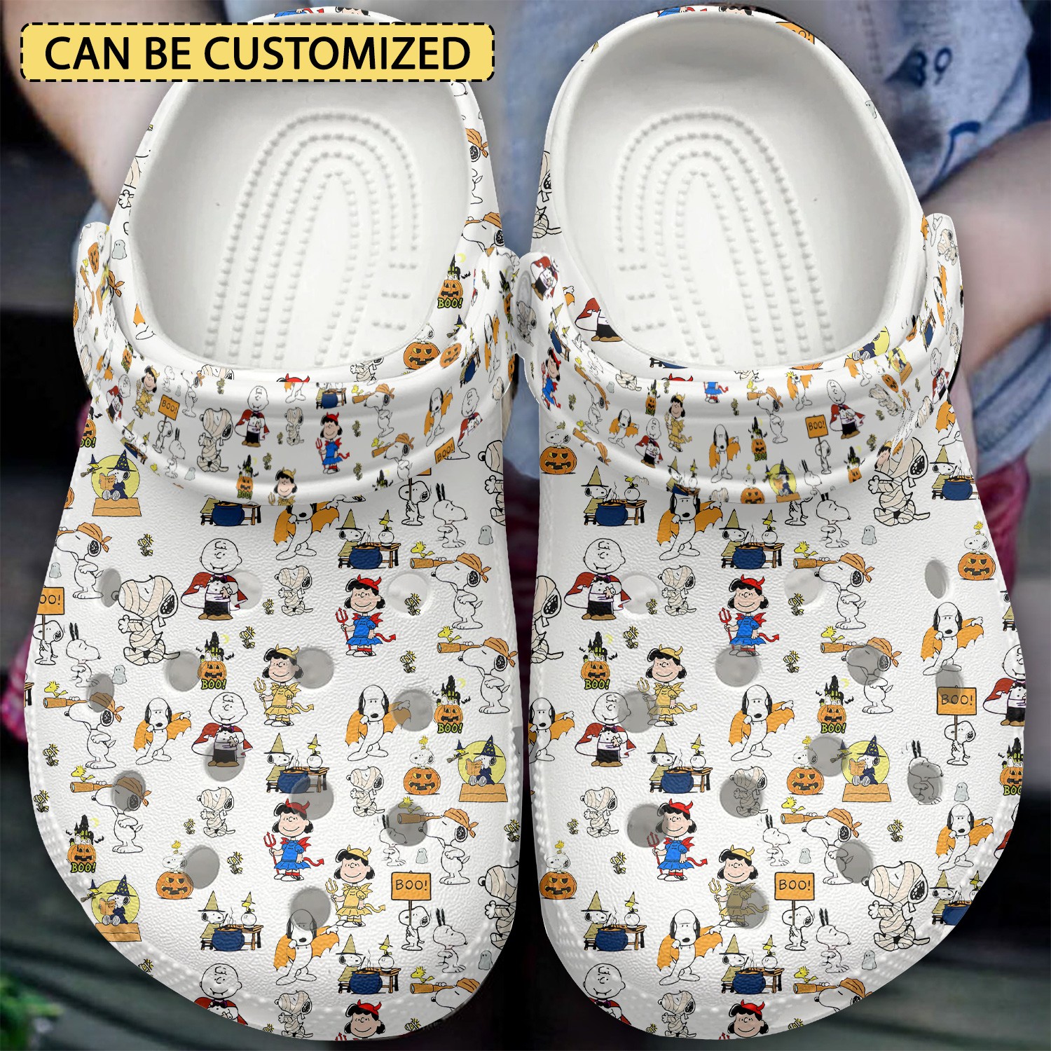 custom name snoopy peanuts cartoon snoopy and friends tiny pattern clogs fast shipping available xapvb