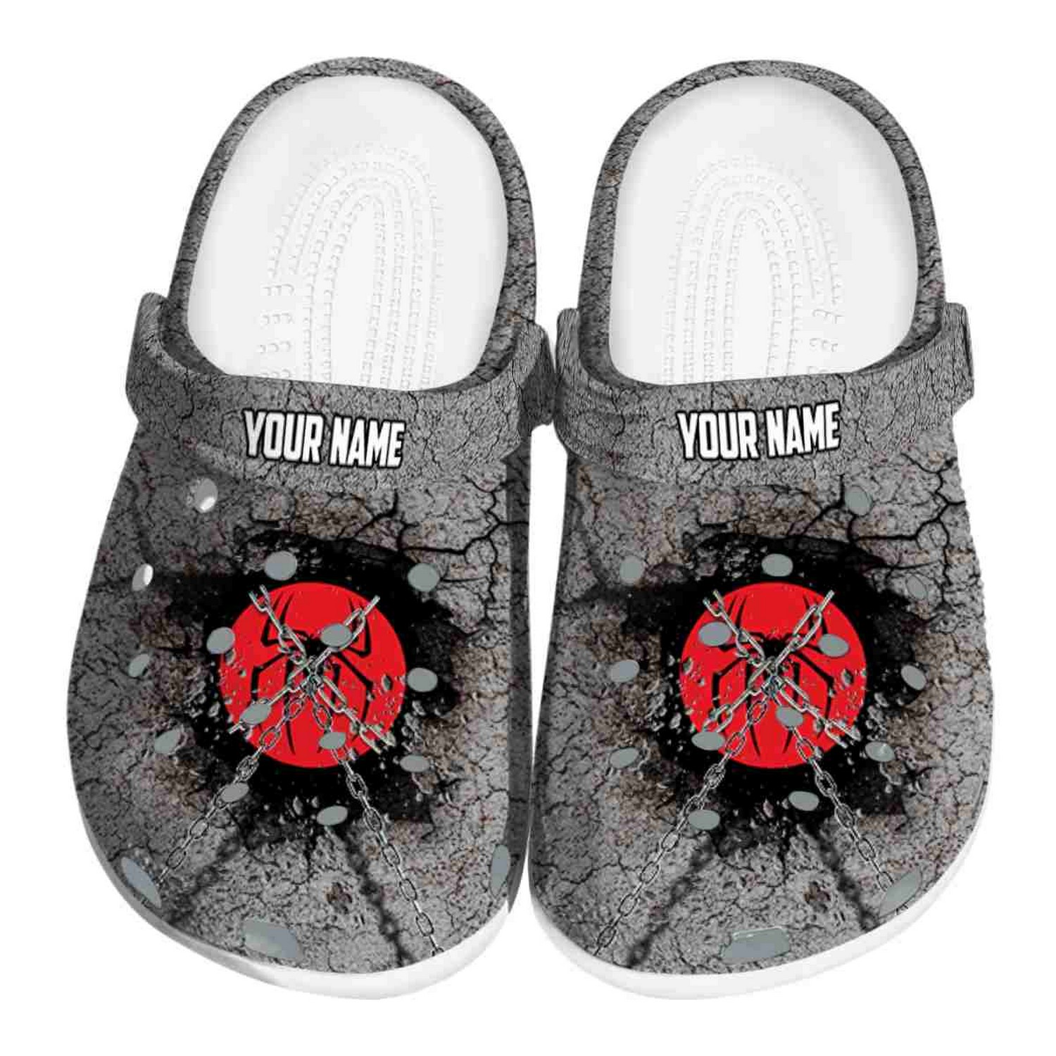 custom name spiderman cracked ground texture clogs for kids 26 adults qlxue