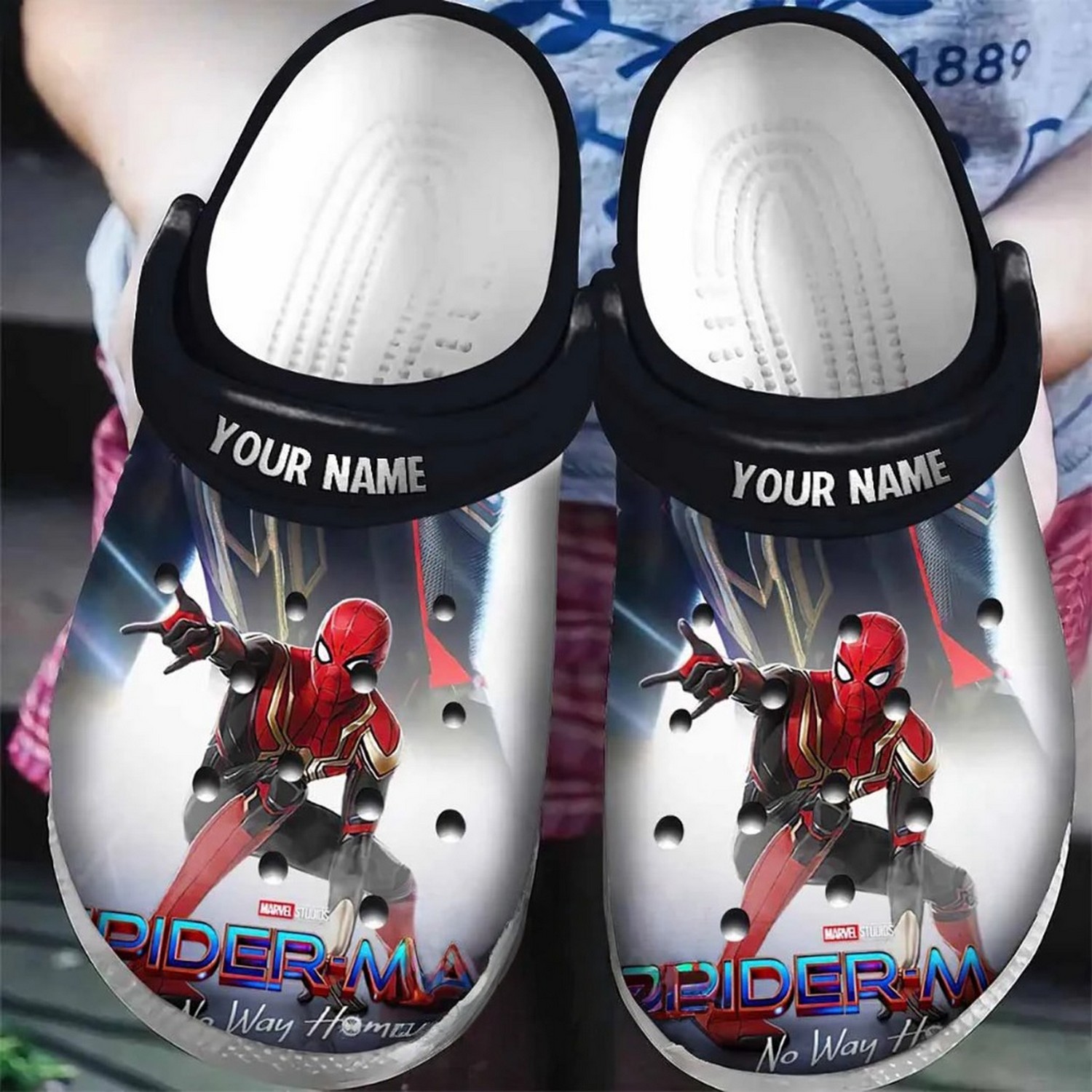 custom name spiderman no way home marvel studio clogs for kids and adults zw71y