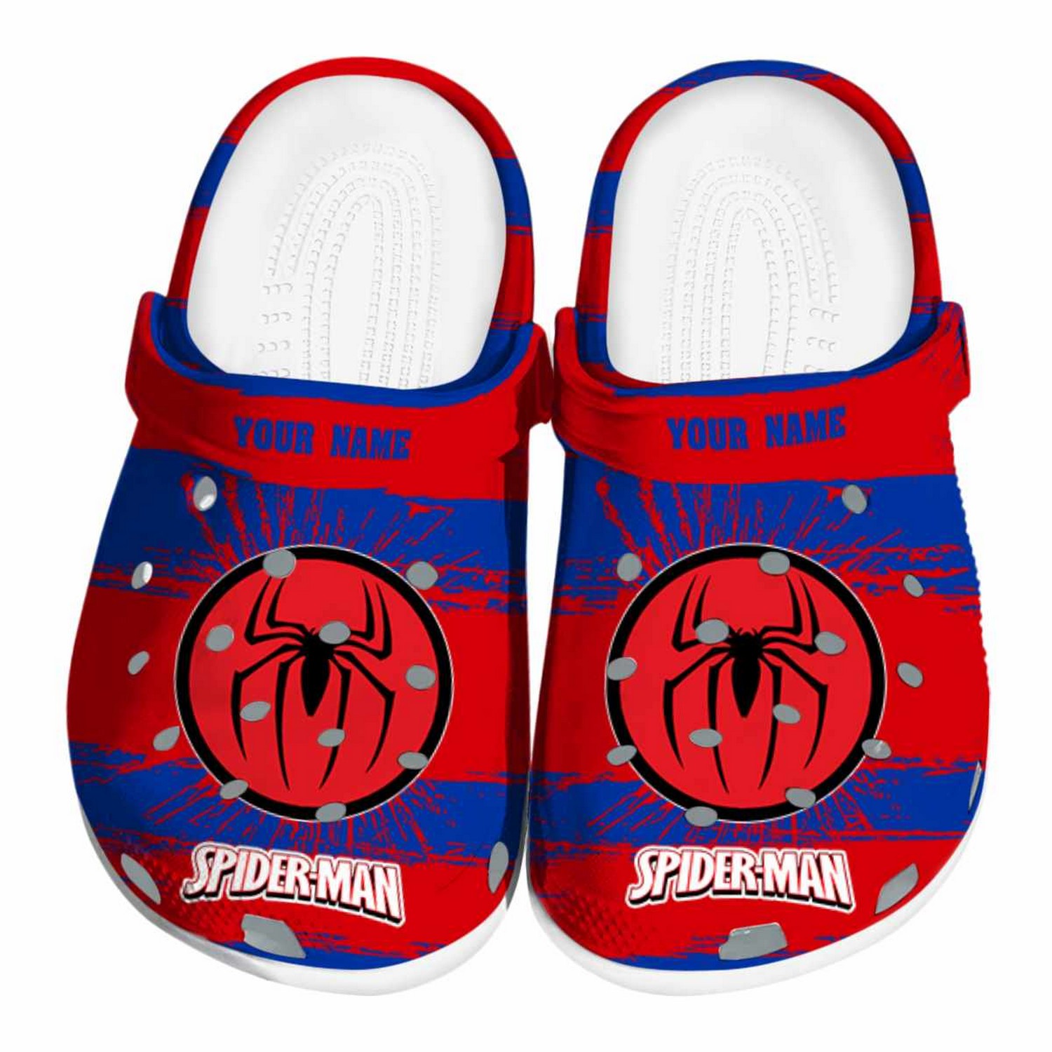 custom name spiderman paint splatter graphics clogs for kids 26 adults vifgz