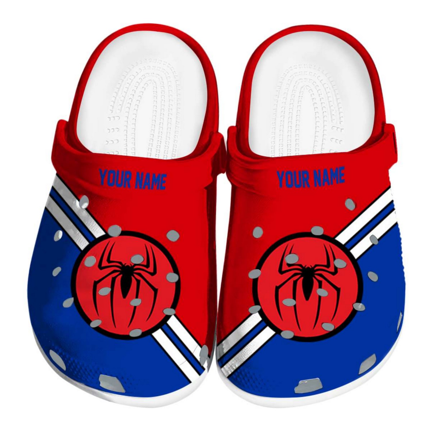 custom name spiderman striped accents clogs for kids and adults dnnlt
