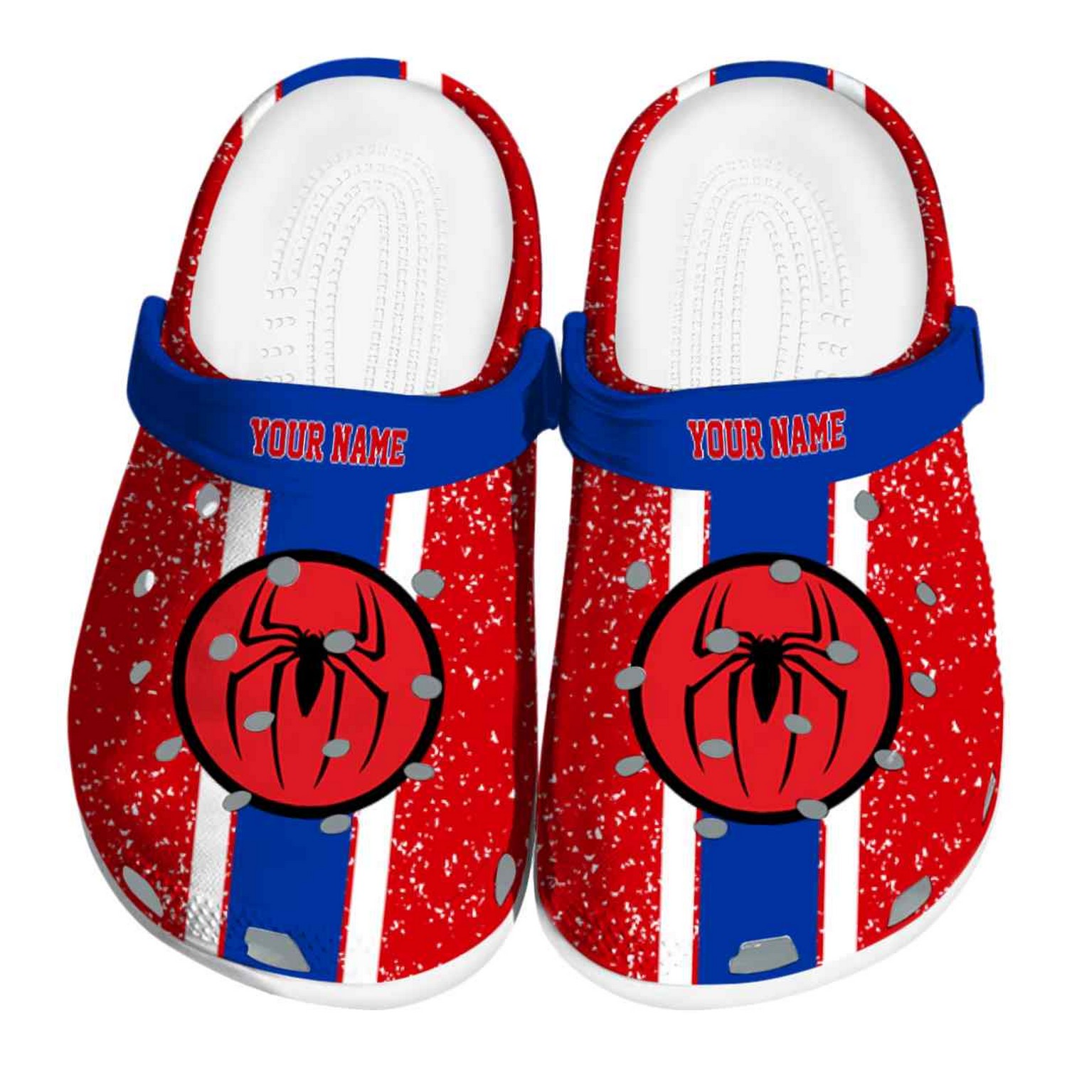 custom name spiderman vertical stripes clogs for kids 26 adults o2jf9