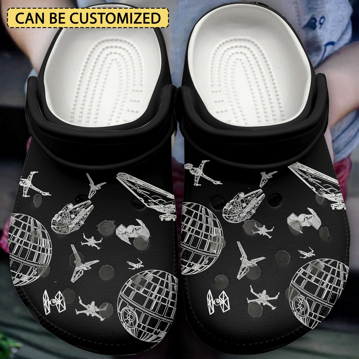 custom name star wars movie black white clogs for kids and adults fast shipping jbh1k