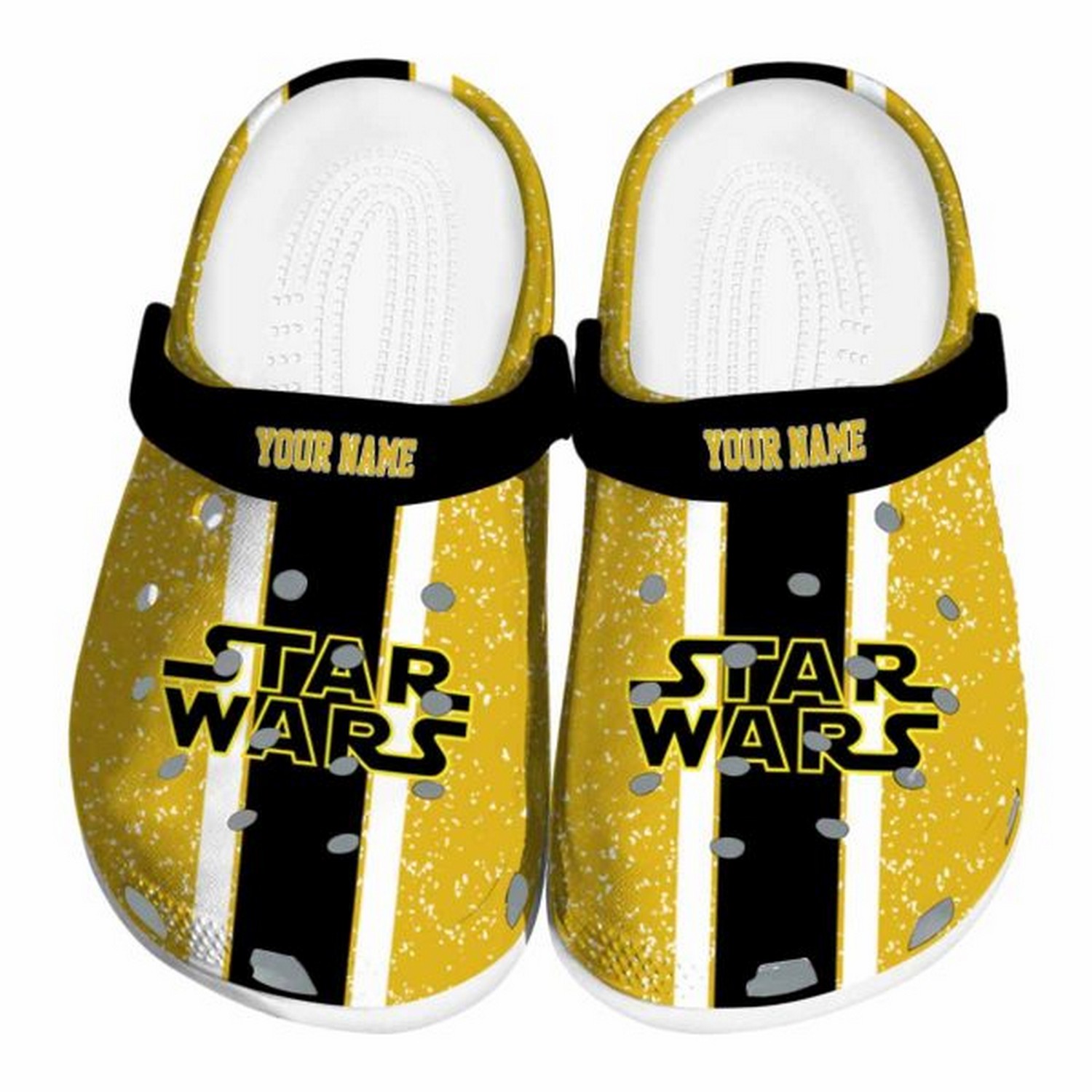 custom name star wars vertical stripes clogs for kids and adults fast shipping jrcd2