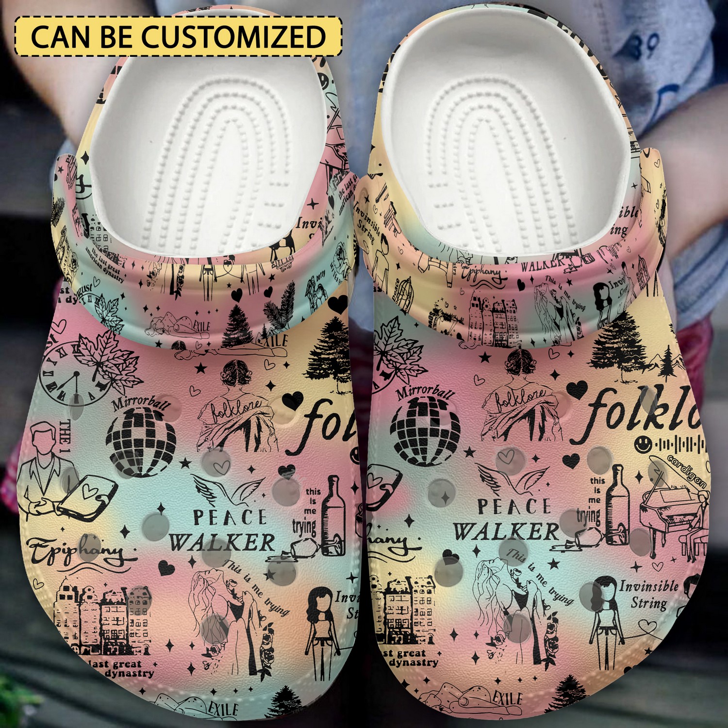 custom name taylor swift music gadient color clogs for kids and adults fast shipping drosm