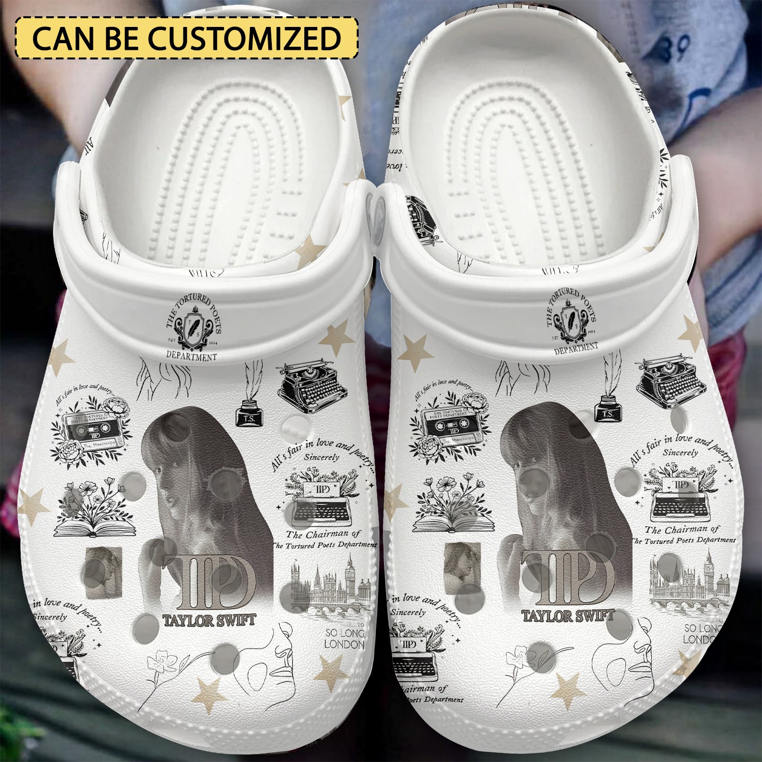 custom name taylor swift music white clogs for kids and adults 7vo9o