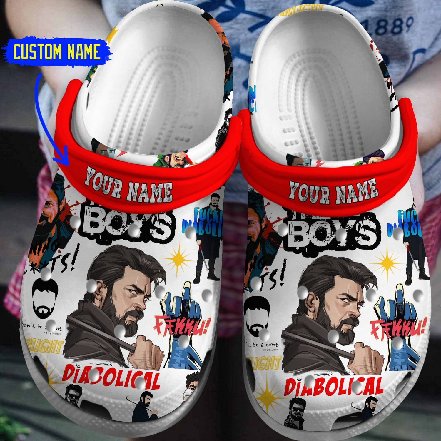custom name the boys diabolical tv series clogs for kids and adults 3vyzw