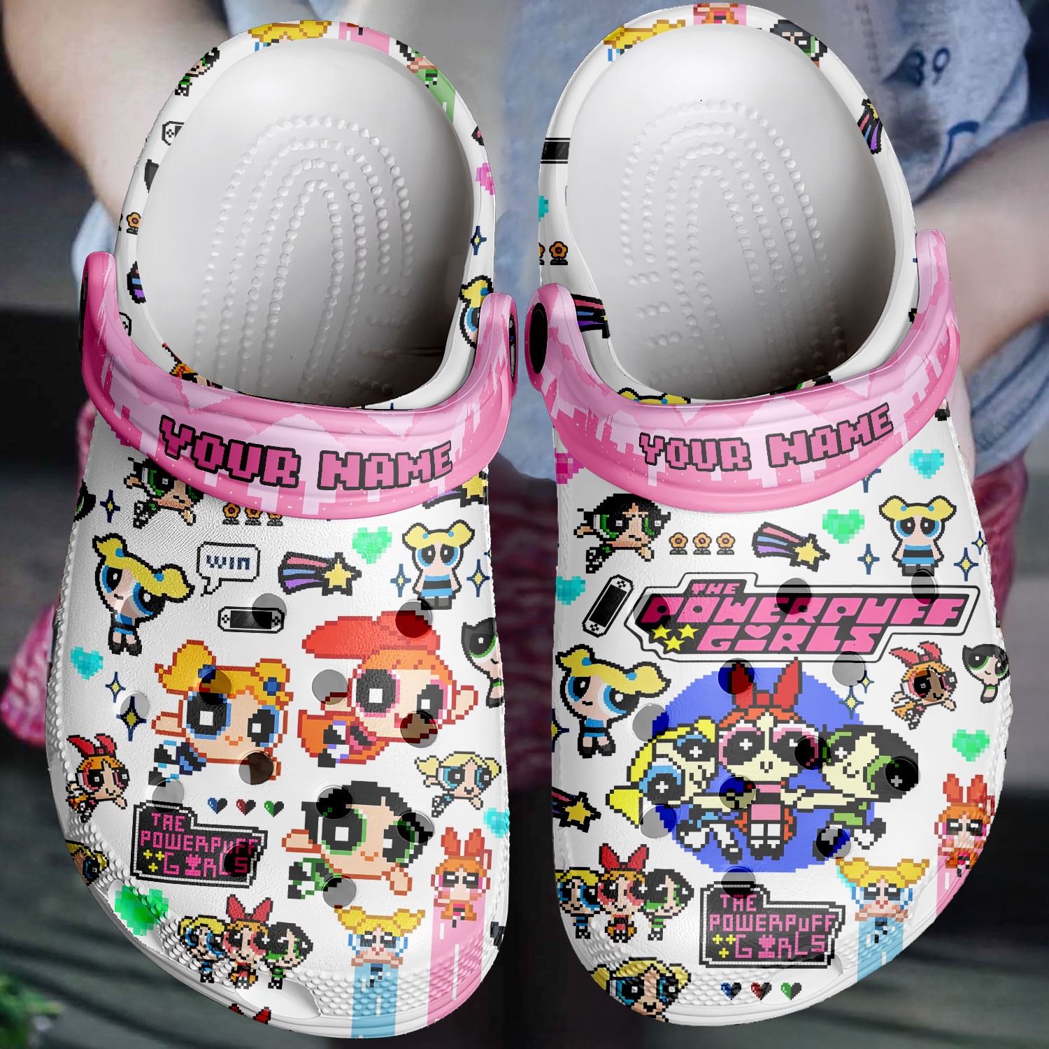 custom name the powerpuff girls cartoon clogs for kids and adults 8dv5b