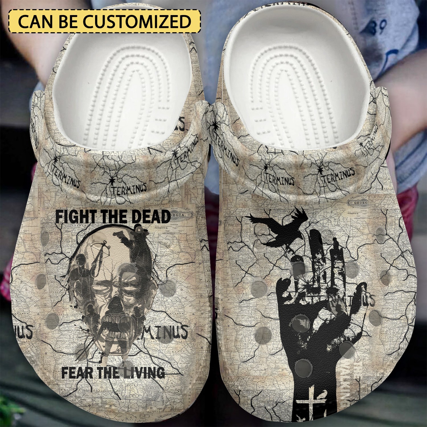 custom name the walking dead tv series terminus fight the dead fear the living. clogs for kids and adults oicg8