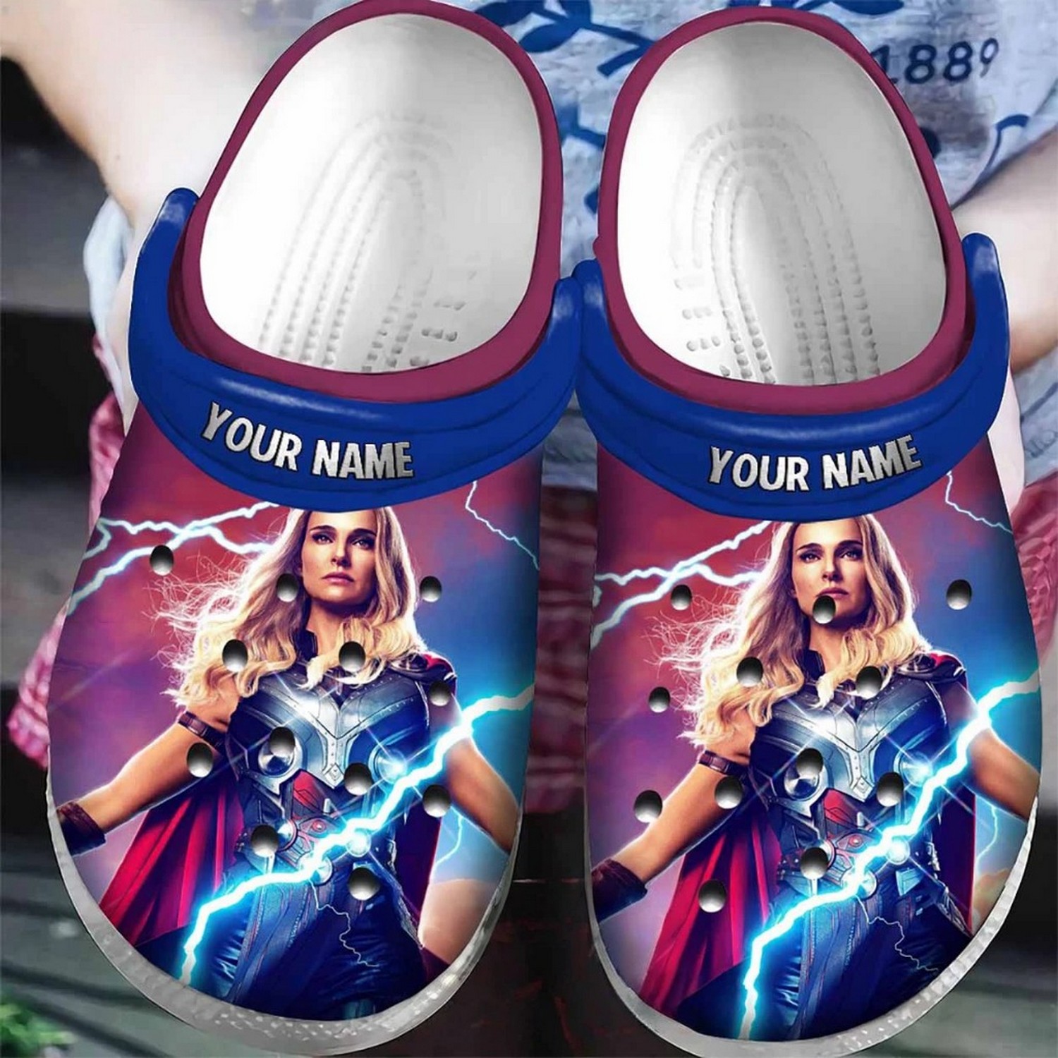 custom name thor love and thunder jane foster clogs for kids and adults 3t9c0