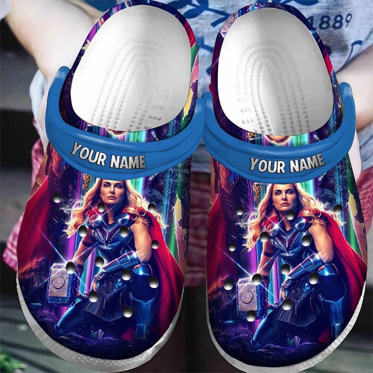 custom name thor love and thunder jane foster strong clogs for kids 26 adults yohmj
