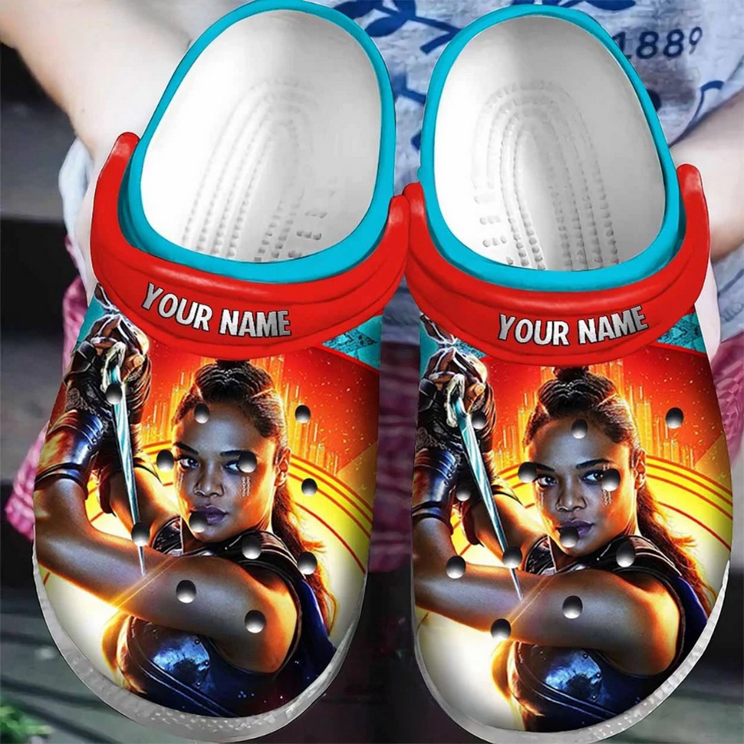custom name thor love and thunder valkyrie clogs for kids 26 adults sfvbh
