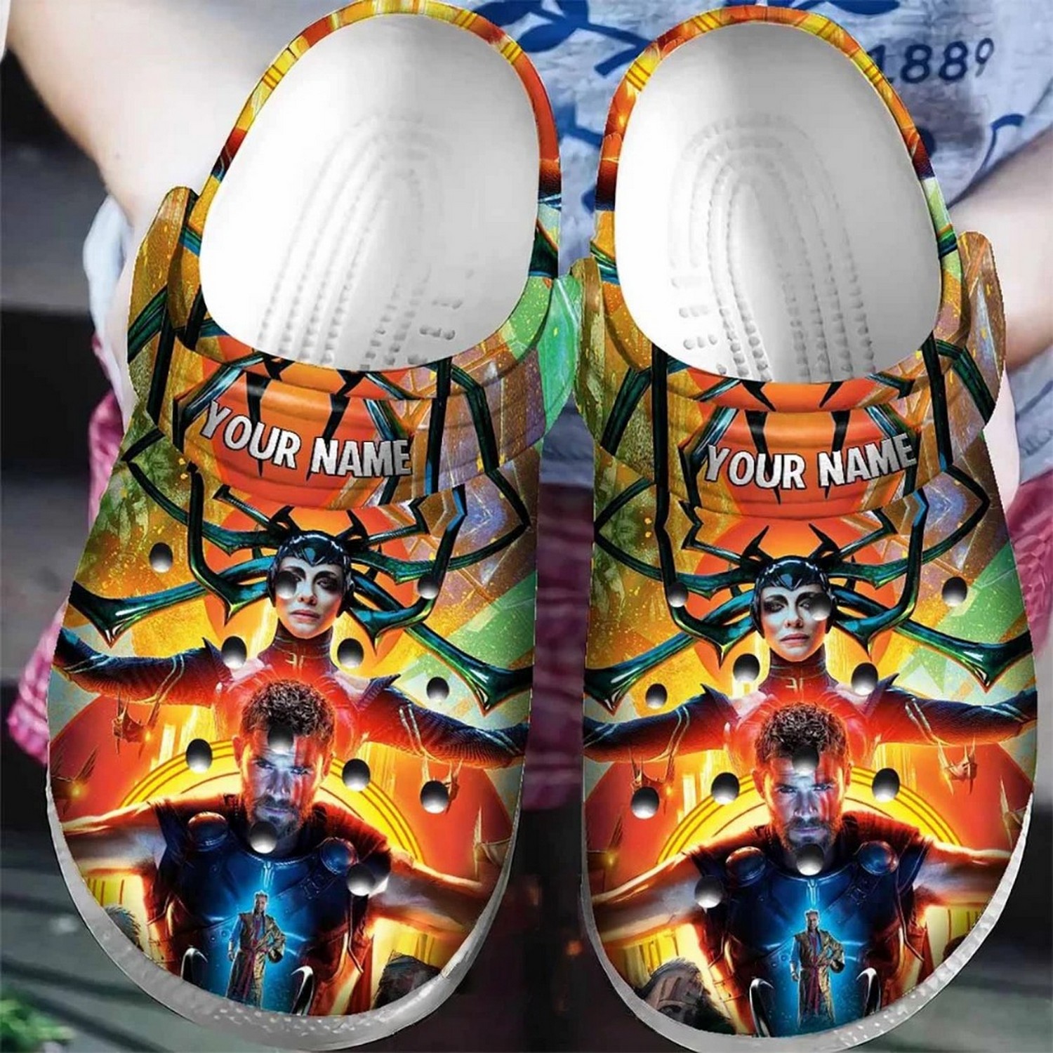 custom name thor ragnarok thor and helena clogs for kids 26 adults jr8xw