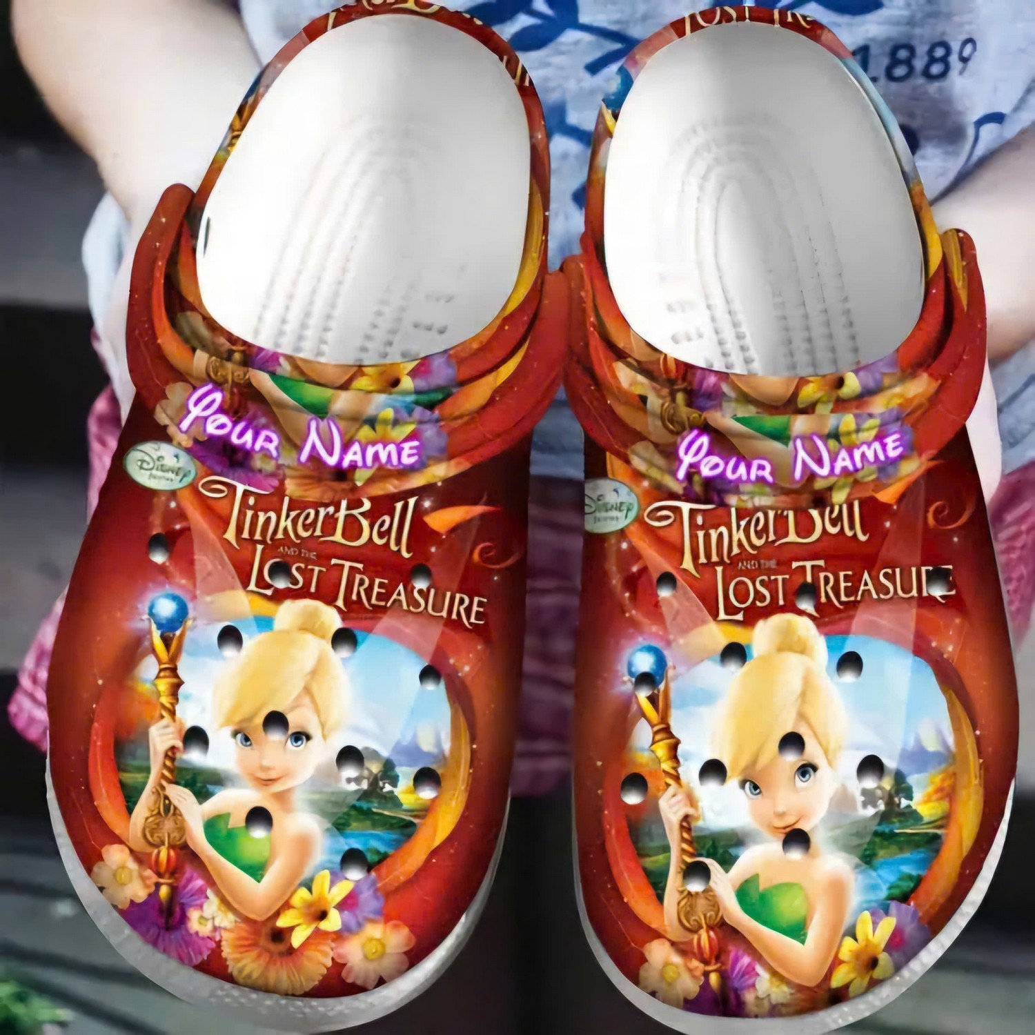 custom name tinker bell and lost treasure clogs for kids and adults hk5ek