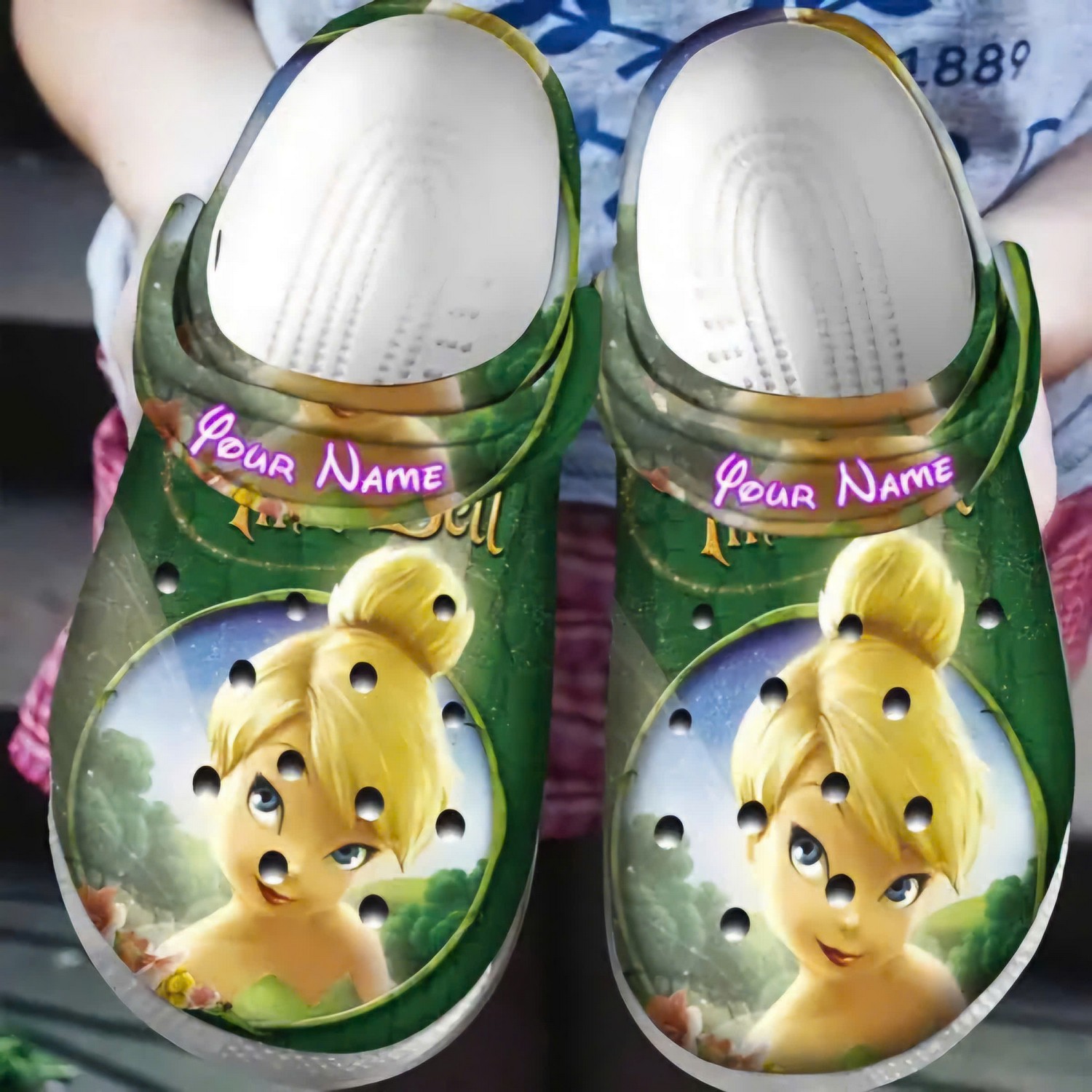 custom name tinker bell clogs for kids and adults diauz