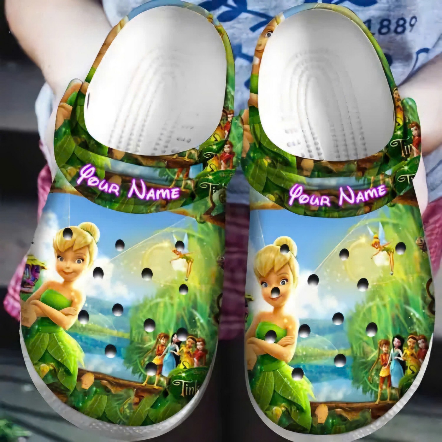 custom name tinker bell poster clogs fast shipping service available jpnyc