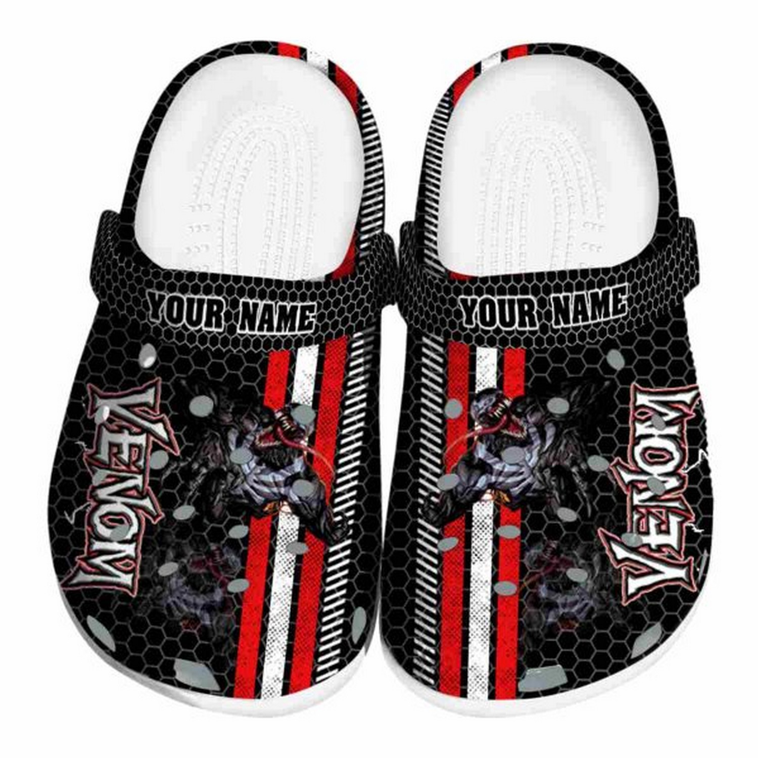 custom name venom contrasting stripes clogs for kids 26 adults lh770