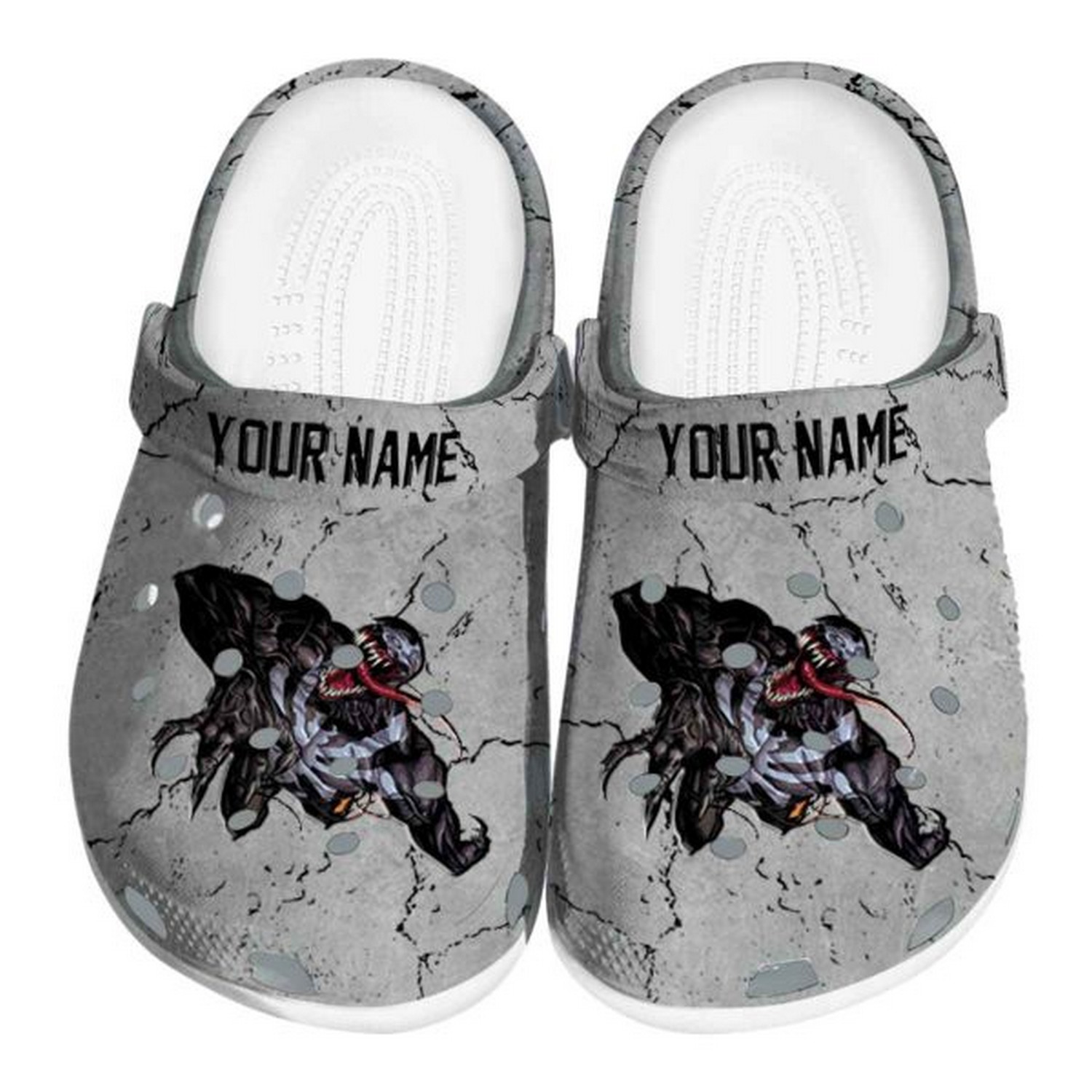 custom name venom cracked texture clogs for kids and adults 5r8ts