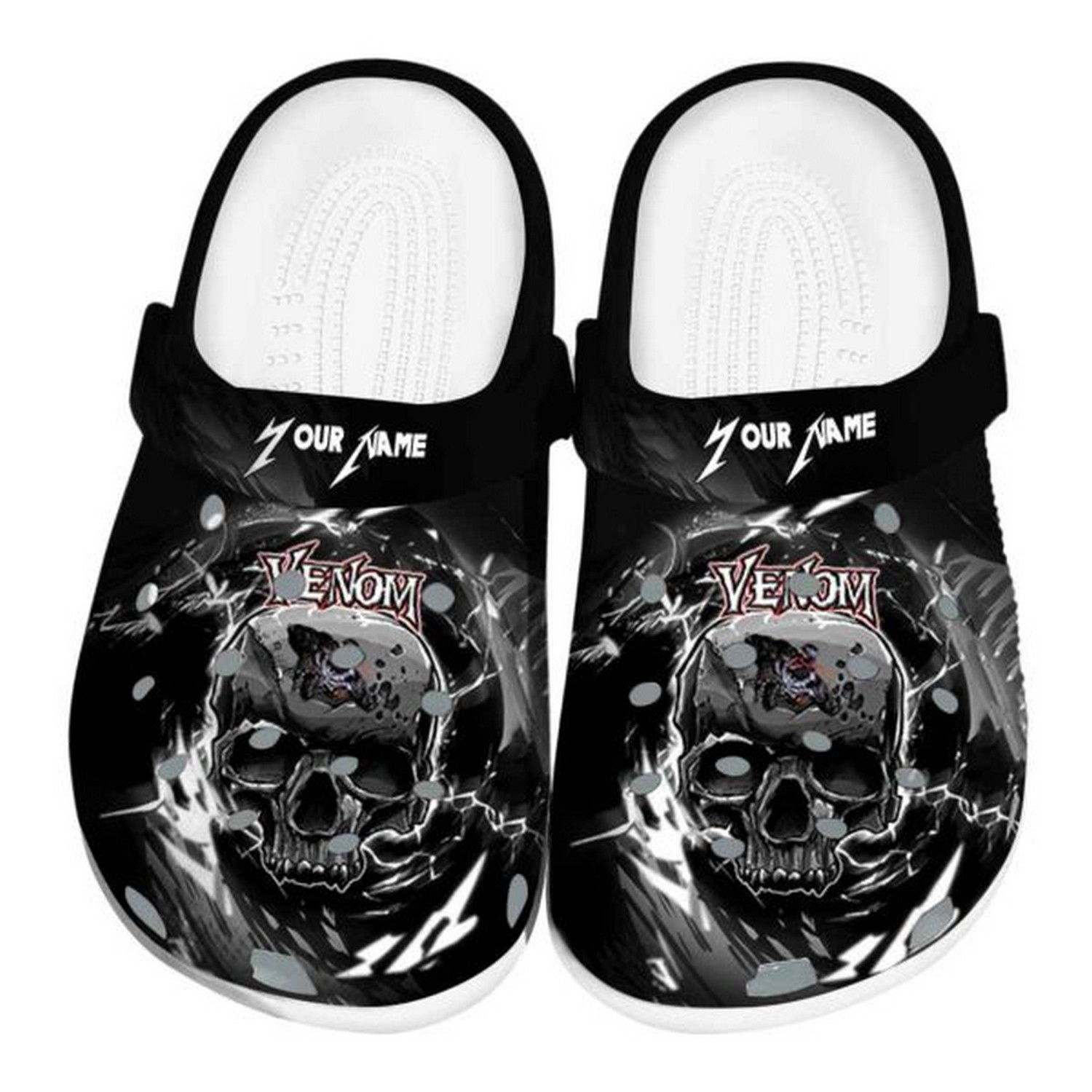 custom name venom gothic skull clogs for kids and adults ymz5g