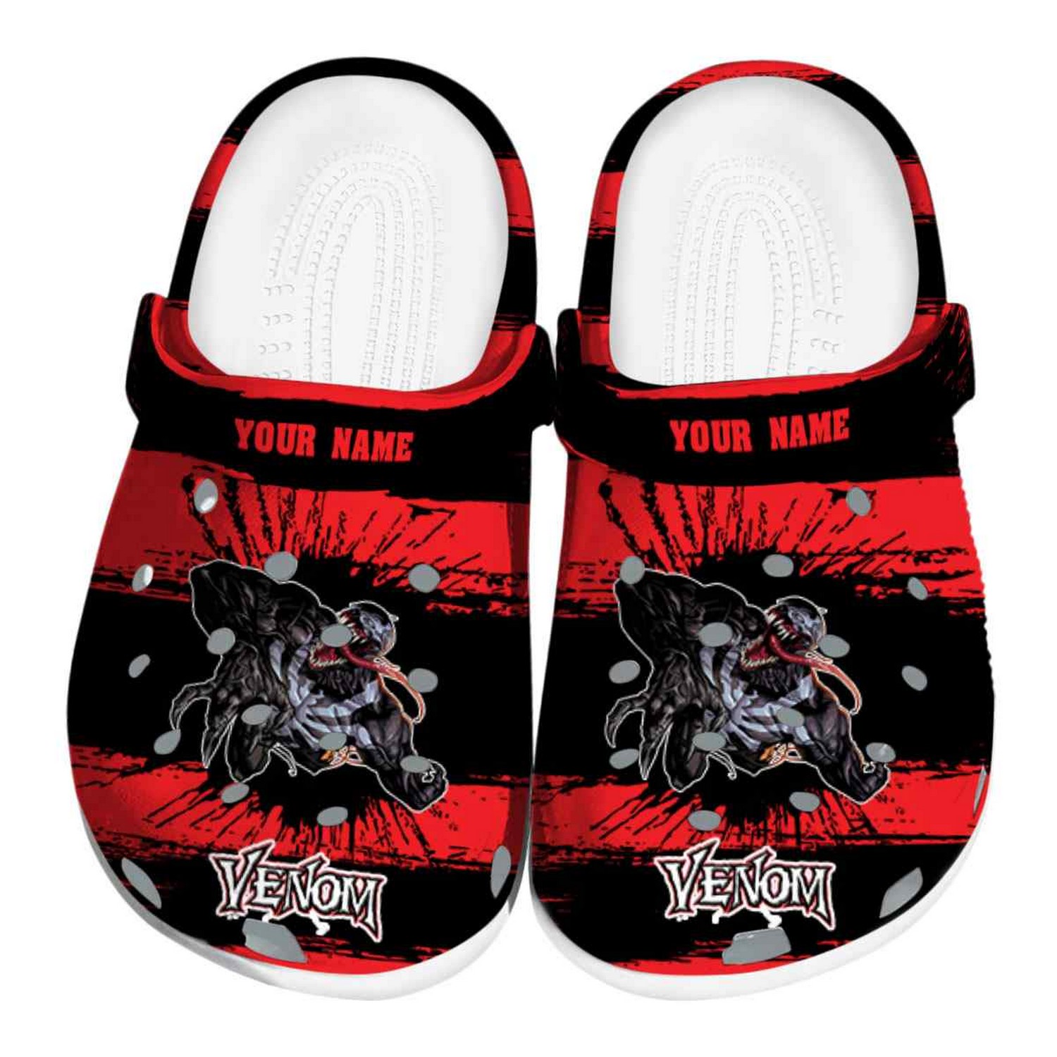 custom name venom paint splatter graphics clogs for kids 26 adults witvl