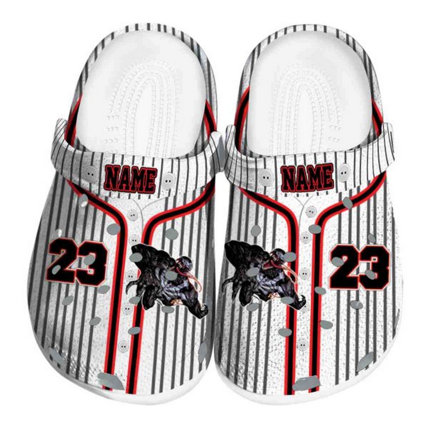 custom name venom pinstripe pattern clogs for kids 26 adults 3mxqm