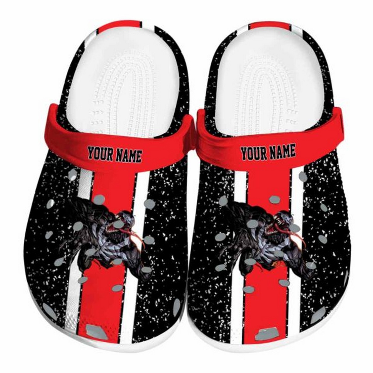 custom name venom vertical stripes clogs for kids and adults aautw