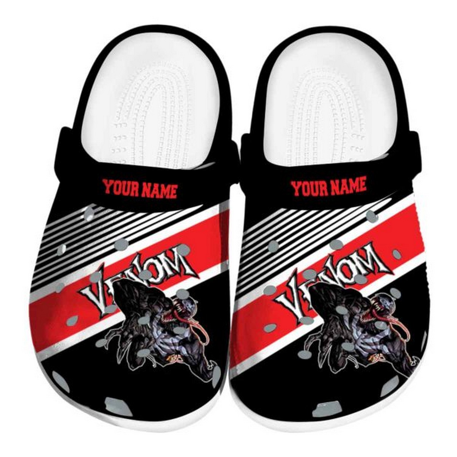 custom name venom vibrant dual tone clogs for kids 26 adults nvtx2