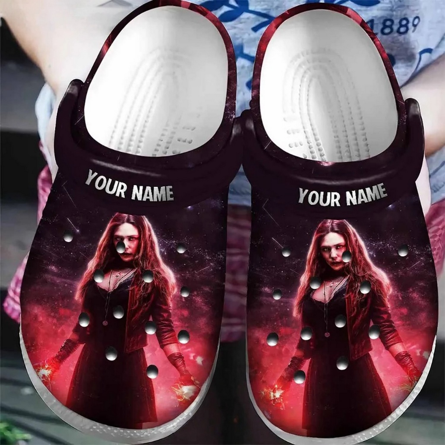custom name wanda maximoff one strongets clogs for kids and adults iwkcr