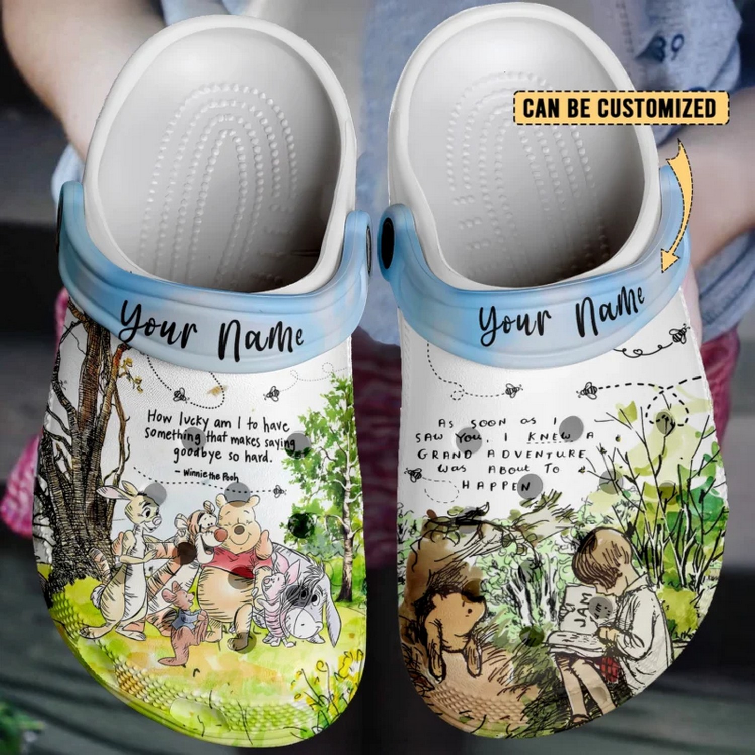 custom name winnie the pooh cartoon clogs for kids and adults fast shipping nfffa
