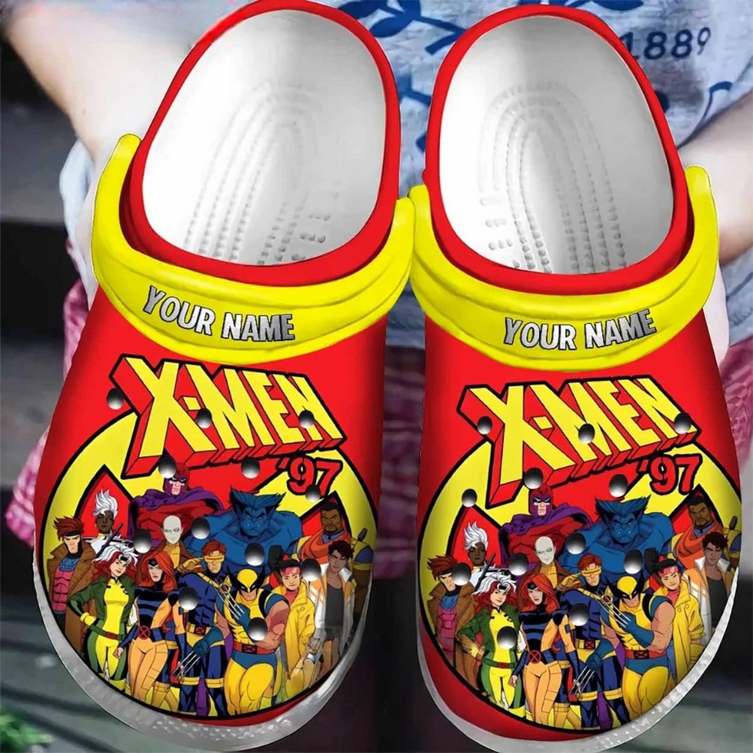 custom name x men 97 marvel comics charactors clogs for kids 26 adults nlbg6