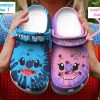 custome name funny face stitch and angle blue pink clogs for kids 26 adults ua1kc