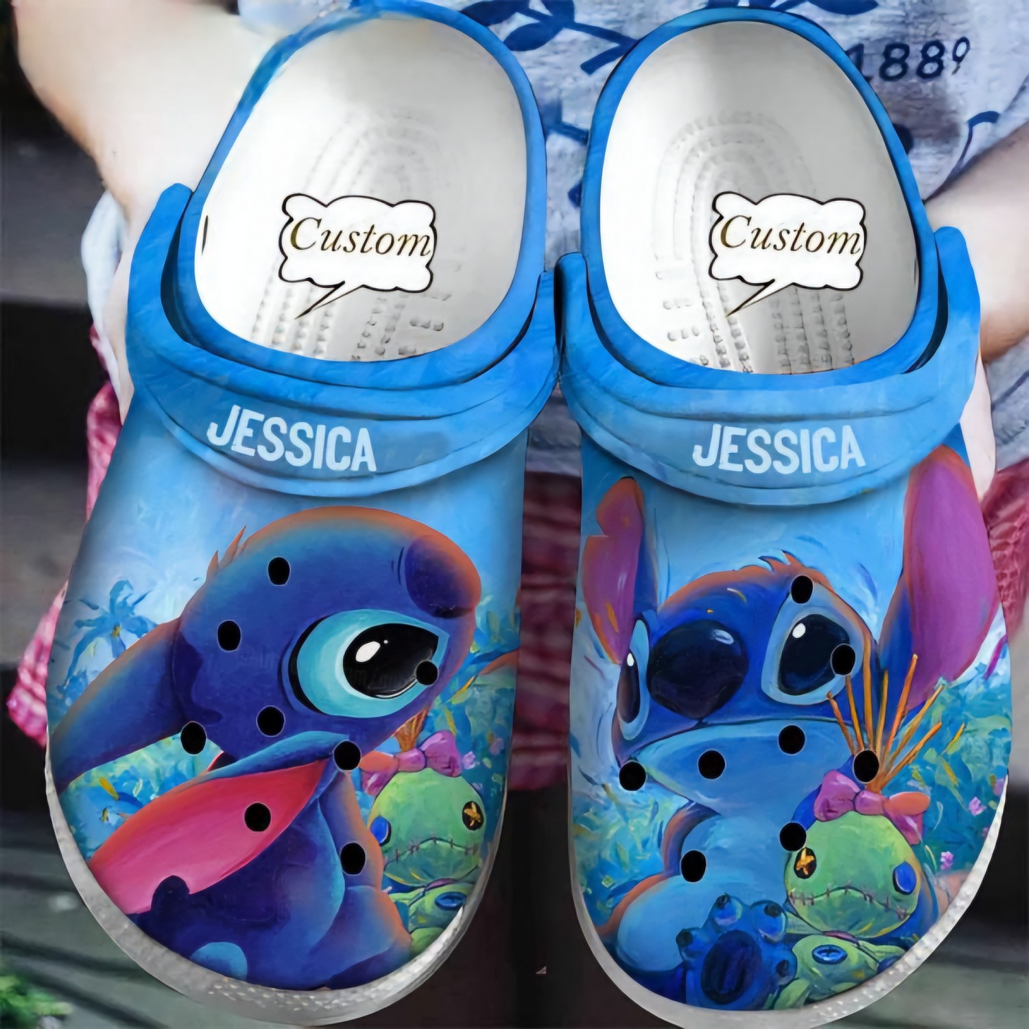 custome name stitch and scrump friendly clogs for kids 26 adults xdd2g