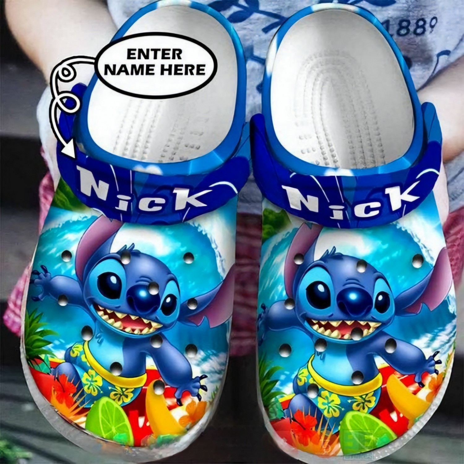 custome name stitch surfing clogs for kids 26 adults wxnfu