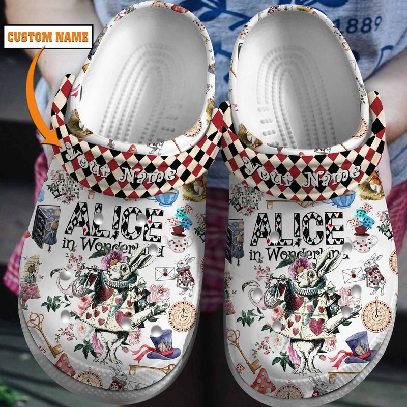 customized alice in wonderland clogs for kids 26 adults 9gsdg