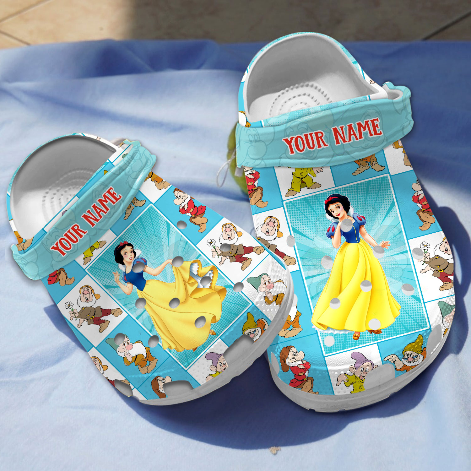 customized blue shoes snow white and the seven dwarfs cartoon clogs for kids and adults ijddz