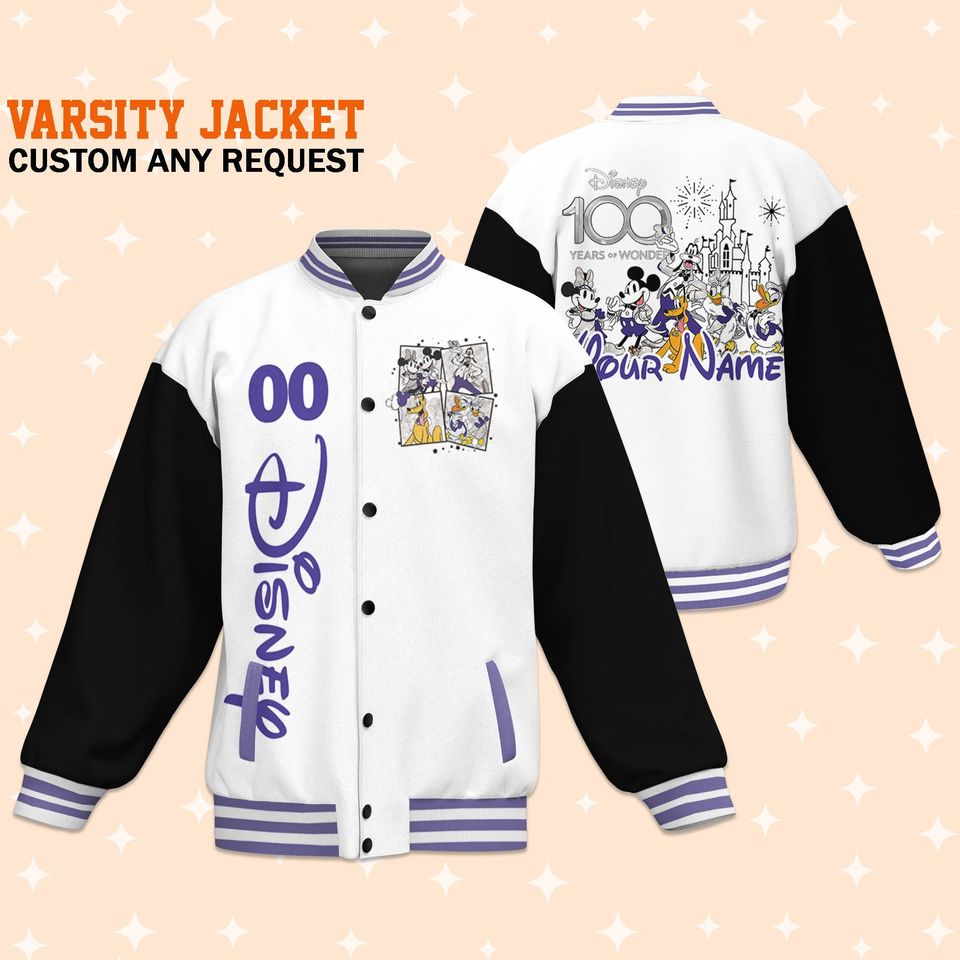 customized cheering disneyland anniversary baseball jacket exgx4