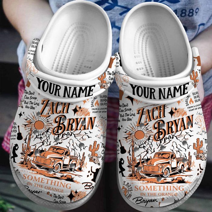 customized clogs zach bryan something in the orange white clogs unique gift for fans of zach bryan minkx
